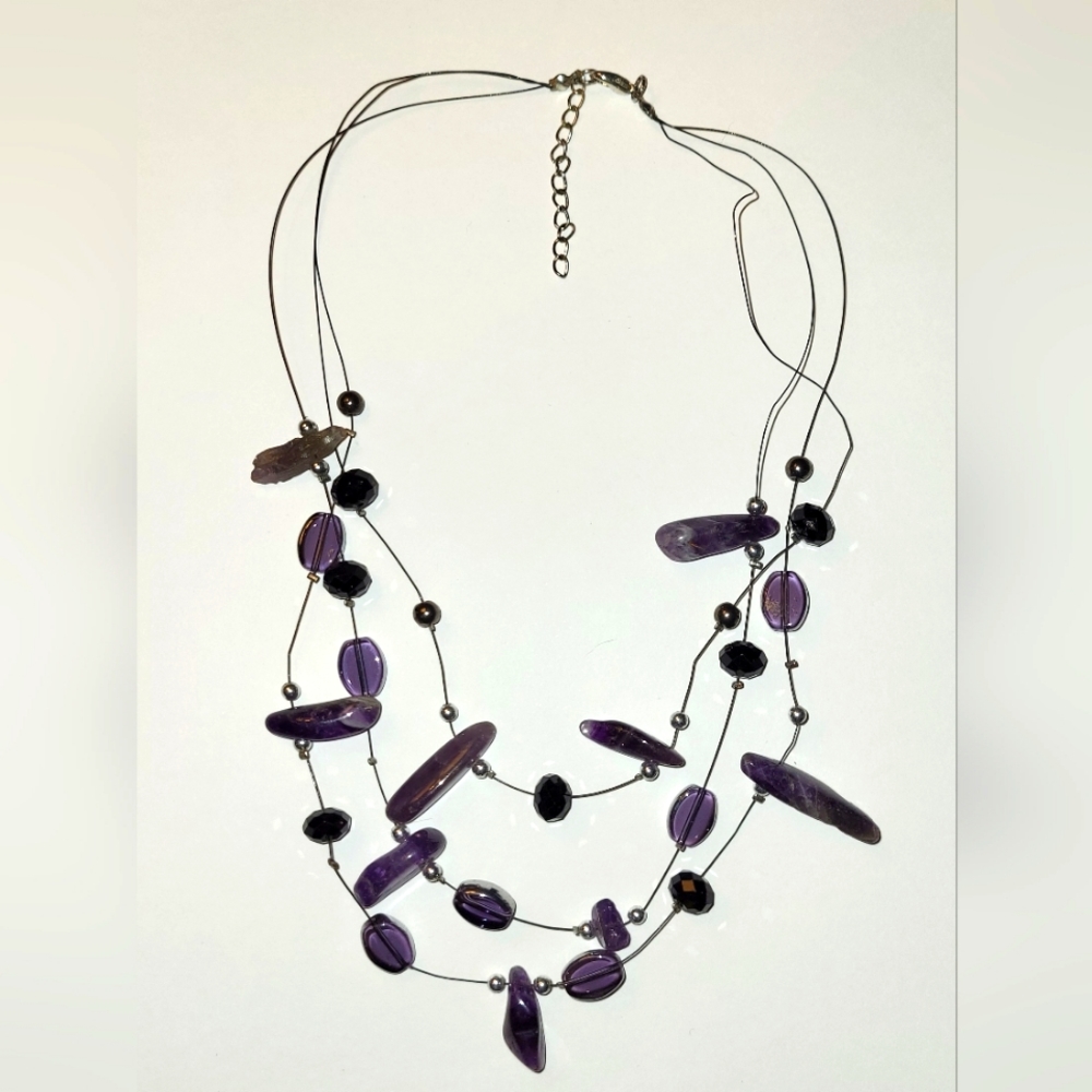 Vintage Genuine Amethyst Necklace 18"